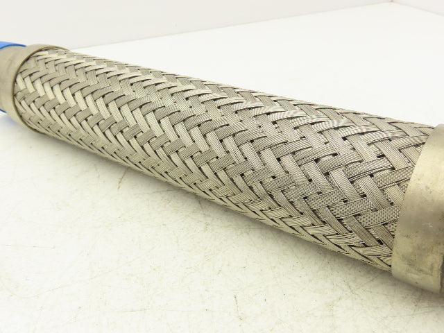 2" x 18" Braided Stainless Steel Compressed Air Flex Hose 2" NPT Male Ends