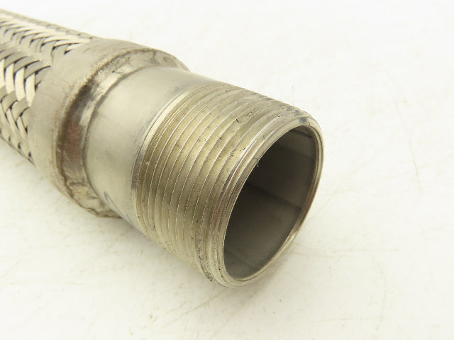 1-1/2" x 30" Braided Stainless Steel Compressed Air Flex Hose 1-1/2"MNPT Ends