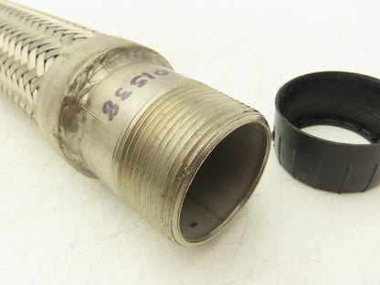 1-1/2" x 30" Braided Stainless Steel Compressed Air Flex Hose 1-1/2"MNPT Ends