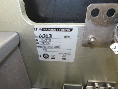 ITW PA7100 Mobile Print Apply Label Applicator Zebra ZE500 Thermal Printer 2020