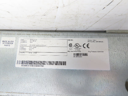 ABB ACS800-U1-0140-5+B056+P901 VFD Variable Speed AC Drive 150Hp 480V 3Ph