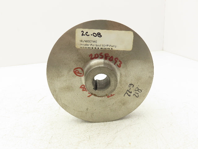 Scott 131.000.473 Pump Impeller #54 Iron 6.00" x .88" Bore Small Radius 2.85"