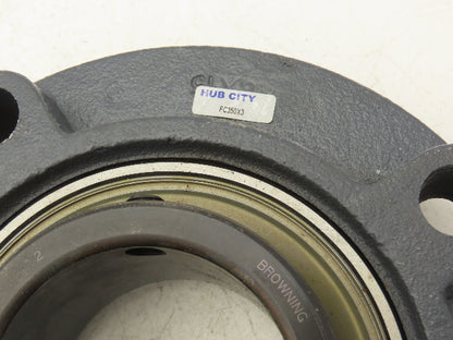 Hub City FC350X3 Flange Ball Bearing 3" Bore 4 Bolt Piloted Set Screw Lock