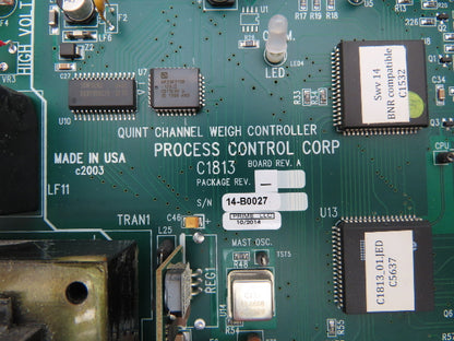 Process Control Corp C1813 REV A  Quint Channel Weigh Controller Board PCB