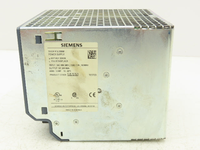 Siemens 6EP1437-3BA10 Power Supply DC 24V 40A 3PH 400-500V Input SITOP PSU300M