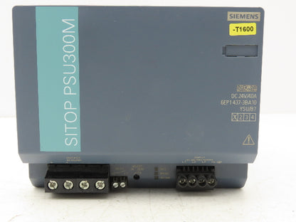 Siemens 6EP1437-3BA10 Power Supply DC 24V 40A 3PH 400-500V Input SITOP PSU300M