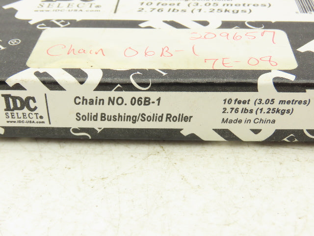 IDC 06B-1 .38 Inch Pitch Premier Standard Roller Chain 10Ft Length Lot of 2