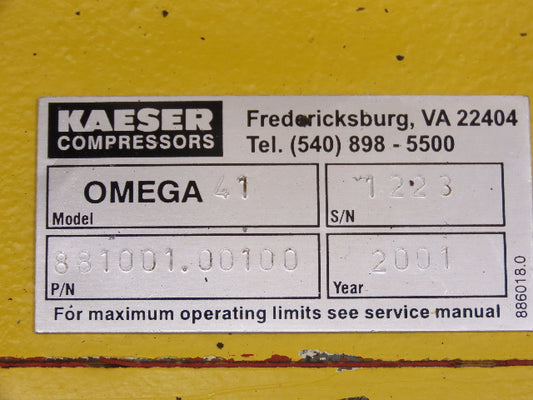 Kaeser DB 130 Omega 41 Vacuum Blower 276 ICFM Positive Rotary Lobe 20Hp 230/460