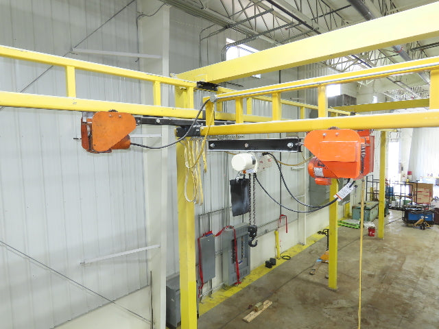 CraneVeyor 2 Ton Free Standing Bridge Crane 23' 8" Span 60' Runway 15' 4" HUB