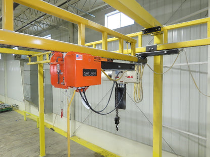 CraneVeyor 2 Ton Free Standing Bridge Crane 23' 8" Span 60' Runway 15' 4" HUB