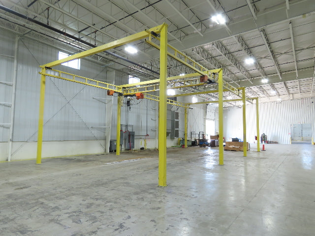 CraneVeyor 2 Ton Free Standing Bridge Crane 23' 8" Span 60' Runway 15' 4" HUB