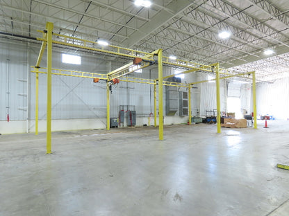 CraneVeyor 2 Ton Free Standing Bridge Crane 23' 8" Span 60' Runway 15' 4" HUB