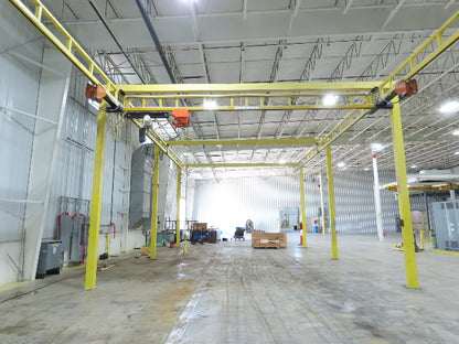 CraneVeyor 2 Ton Free Standing Bridge Crane 23' 8" Span 60' Runway 15' 4" HUB
