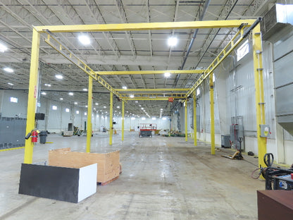 CraneVeyor 2 Ton Free Standing Bridge Crane 23' 8" Span 60' Runway 15' 4" HUB