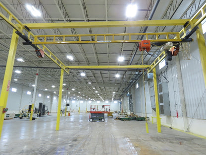 CraneVeyor 2 Ton Free Standing Bridge Crane 23' 8" Span 60' Runway 15' 4" HUB