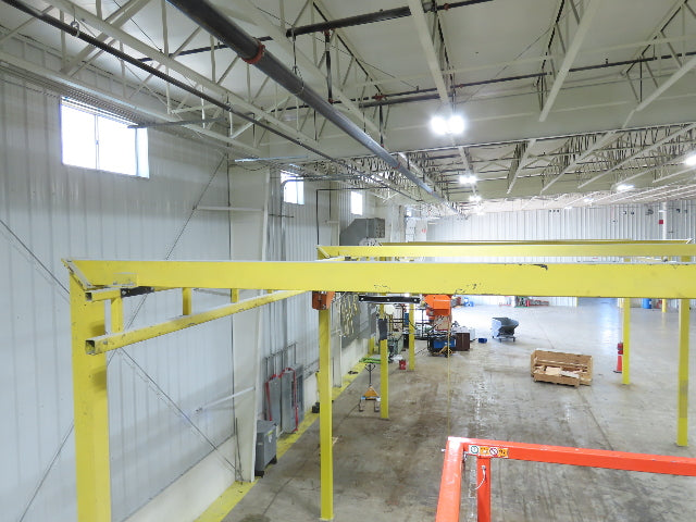 CraneVeyor 2 Ton Free Standing Bridge Crane 23' 8" Span 60' Runway 15' 4" HUB