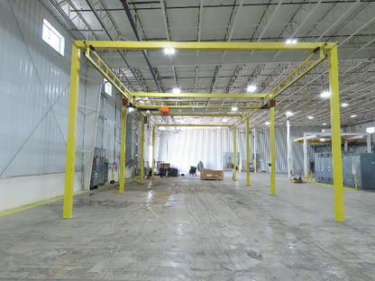 CraneVeyor 2 Ton Free Standing Bridge Crane 23' 8" Span 60' Runway 15' 4" HUB