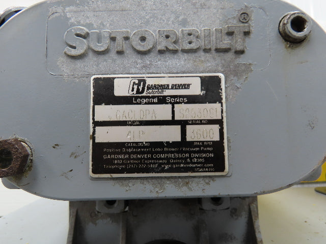 GACLDPA Sutorbilt 4LP Vacuum Blowe Positive Rotary Lobe 15Hp 230/460V 3PH