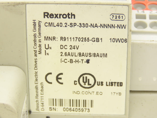 Bosch Rexroth Indramat CML40.2-SP-330-NA-NNNN-NW PLC CPU Control Module 24VDC