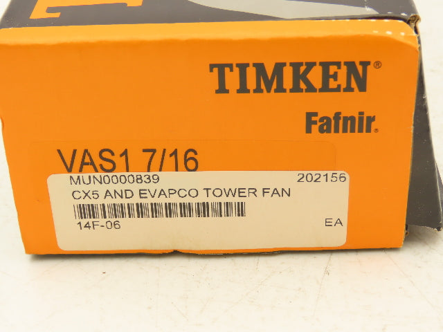 Timken VAS1 7/16 Pillow Block Bearing 1-7/16" Bore 2 Bolt Eccentric Collar