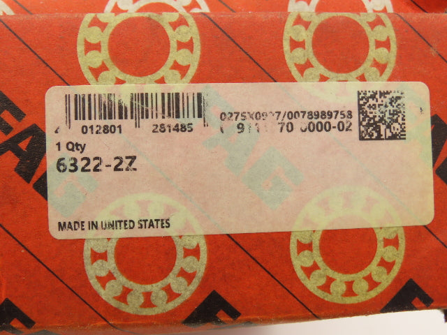Fag 6322-2Z Deep Groove Ball Bearing Straight Bore 110mm ID 240mm OD 50mm W