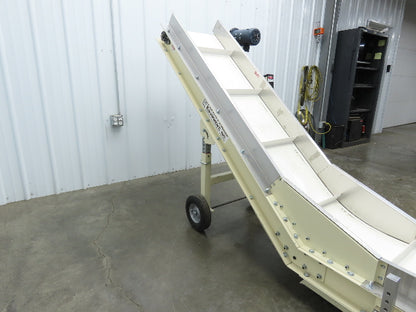 Plastic Process Portable Incline Conveyor 18"Cleated Belt 0-112FPM Variable 115V