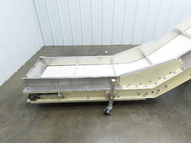 Plastic Process Portable Incline Conveyor 18"Cleated Belt 0-112FPM Variable 115V