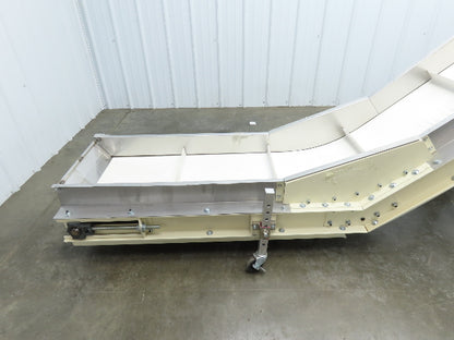 Plastic Process Portable Incline Conveyor 18"Cleated Belt 0-112FPM Variable 115V