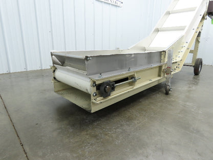 Plastic Process Portable Incline Conveyor 18"Cleated Belt 0-112FPM Variable 115V