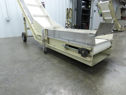 Plastic Process Portable Incline Conveyor 18"Cleated Belt 0-112FPM Variable 115V