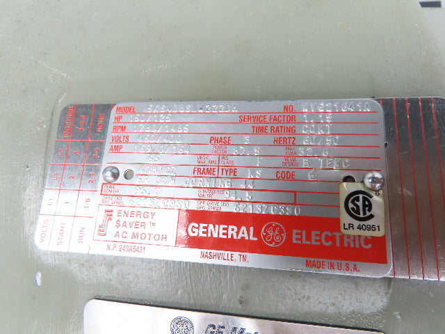 General Electric GE Spindle Motor 1780RPM 150Hp 460V Water Cooled 	408TCZ