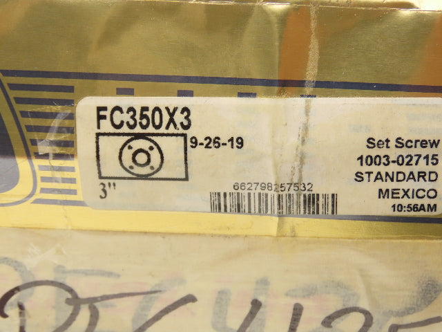 Hub City FC350X3 Piloted Flange Mount Ball Bearing 3" Bore Set Screw Locking