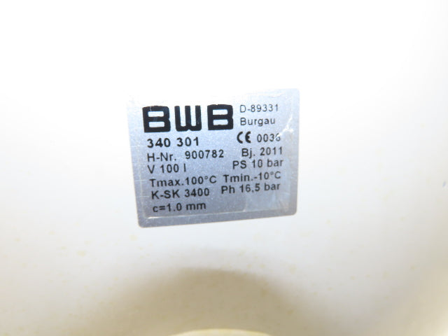 BWB 340301 26 Gallon Pneumatic Air Receiver Tank 145PSI Pressure 32x16" 100L