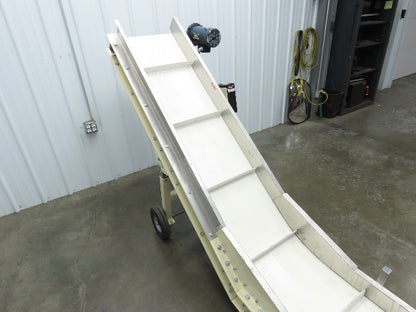 Plastic Process Portable Incline Conveyor 18"Cleated Belt 0-112FPM Variable 115V