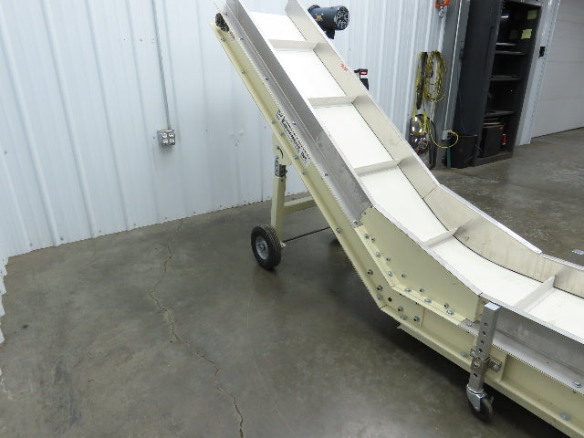Plastic Process Portable Incline Conveyor 18"Cleated Belt 0-112FPM Variable 115V