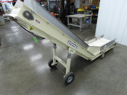 Plastic Process Portable Incline Conveyor 18"Cleated Belt 0-112FPM Variable 115V