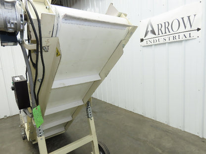 Plastic Process Portable Incline Conveyor 18"Cleated Belt 0-112FPM Variable 115V
