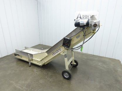 Plastic Process Portable Incline Conveyor 18"Cleated Belt 0-112FPM Variable 115V