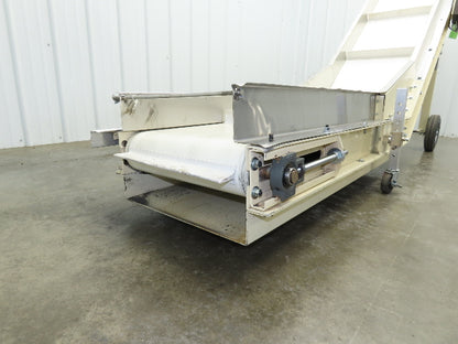 Plastic Process Portable Incline Conveyor 18"Cleated Belt 0-112FPM Variable 115V