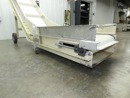 Plastic Process Portable Incline Conveyor 18"Cleated Belt 0-112FPM Variable 115V