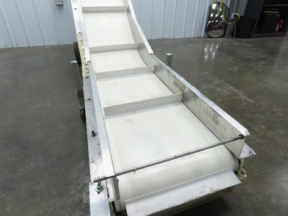 Plastic Process Portable Incline Conveyor 18"Cleated Belt 0-112FPM Variable 115V