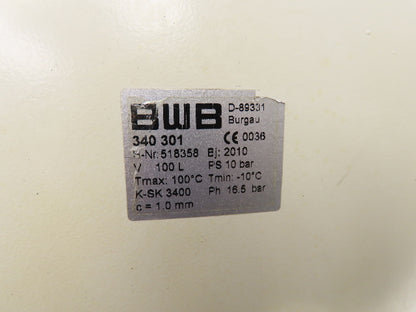 BWB 340301 26 Gallon Pneumatic Air Receiver Tank 145PSI Pressure 32x16" 100L