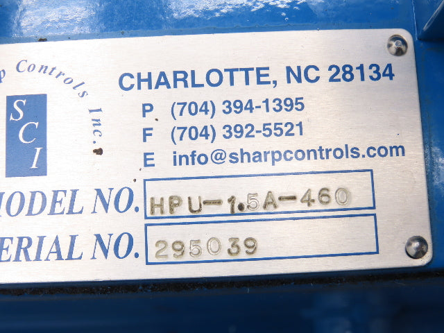 SCI Sharp Controls HPU-15A-460 Hydraulic Power Unit 1.8GPM 10Gal 2500PSI