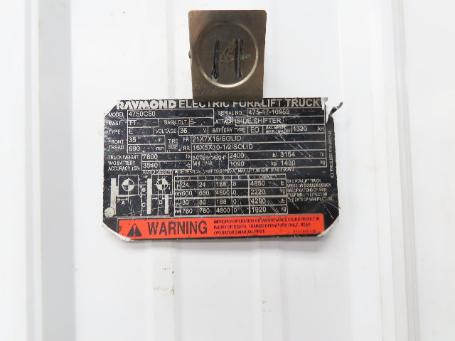 Raymond Forklift Rubber Floor Mat Removed From 4750C50