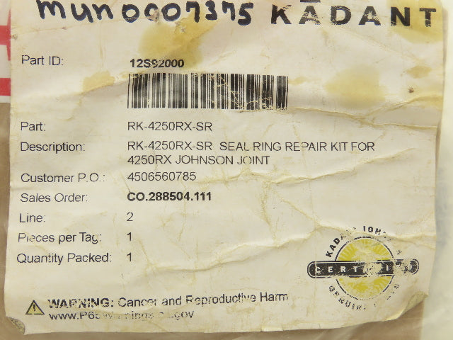 Kadant 4250RX-SR Johnson Joint Seal Ring Repair Kit For 4250RX