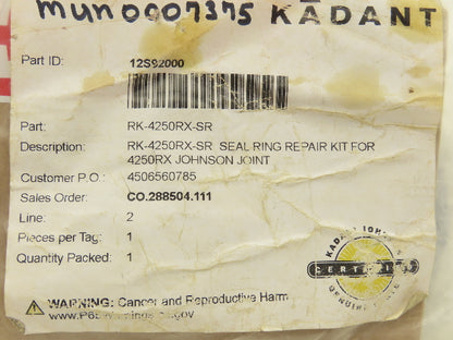Kadant 4250RX-SR Johnson Joint Seal Ring Repair Kit For 4250RX