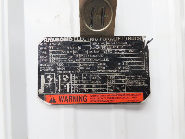 Raymond Electric Forklift Three Lever Control With Lift Tilt Shift From 4750C50