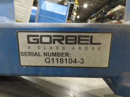 Gorbel 150 Lb Free Standing Work Station Jib Crane 12' Span 13' 10"HUB