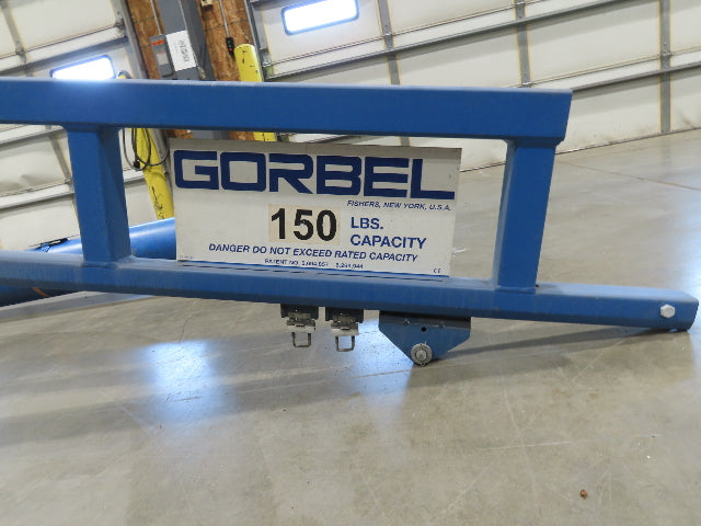 Gorbel 150 Lb Free Standing Work Station Jib Crane 16' Span 12' 4"HUB