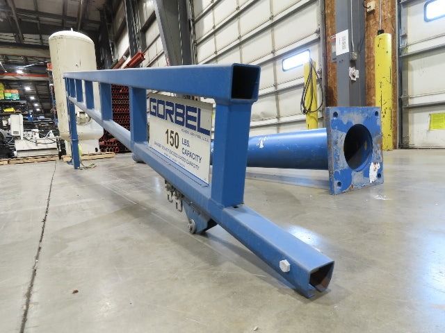 Gorbel 150 Lb Free Standing Work Station Jib Crane 16' Span 12' 4"HUB
